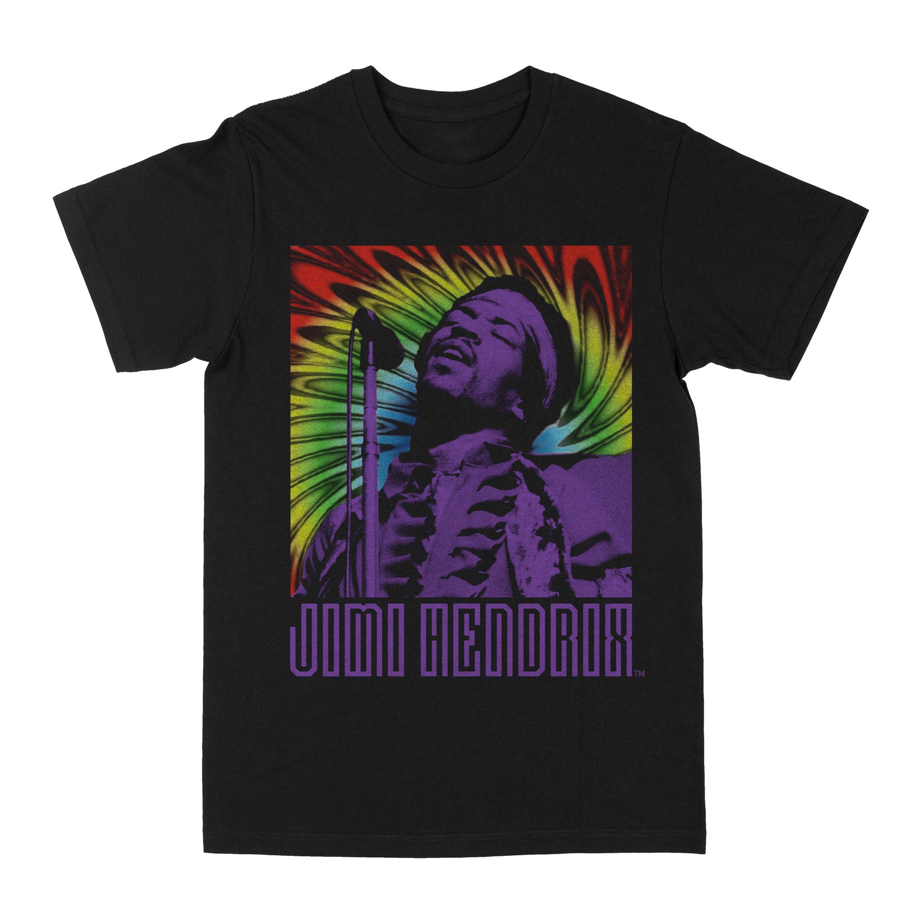 Jimi Hendrix Rainbow Portrait Graphic T-Shirt