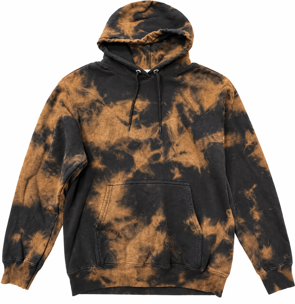Black & Orange Over-Dye Bleach Hoodie