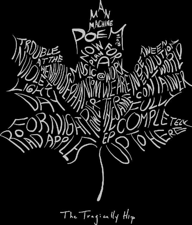 The Tragically Hip Maple Leaf Text Tee